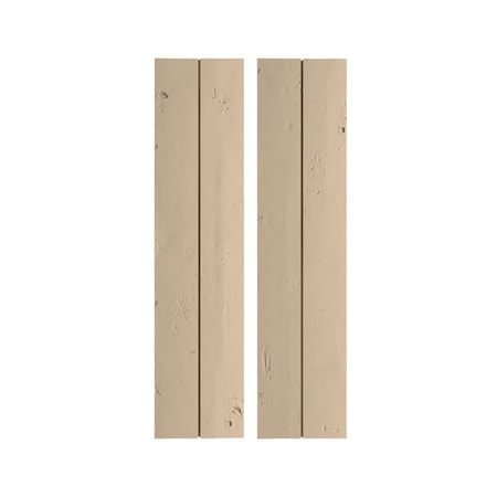 Rustic Two Board Joined Board-n-Batten Knotty Pine Faux Wood Shutters W/No Batten, 11W X 62H